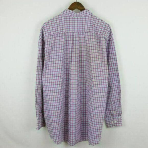 Panhandle Slim Roughstock Men's XXL Purple Blue Cotton Plaid Long Sleeve Shirt - Picture 3 of 8